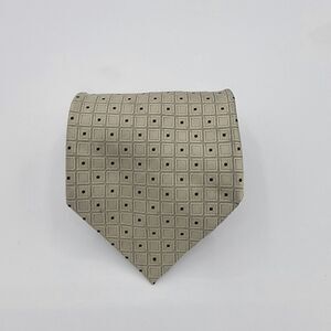 Mens Necktie Valerio Garati silk, Size 57 By 4 In Grey And Tan Vintage